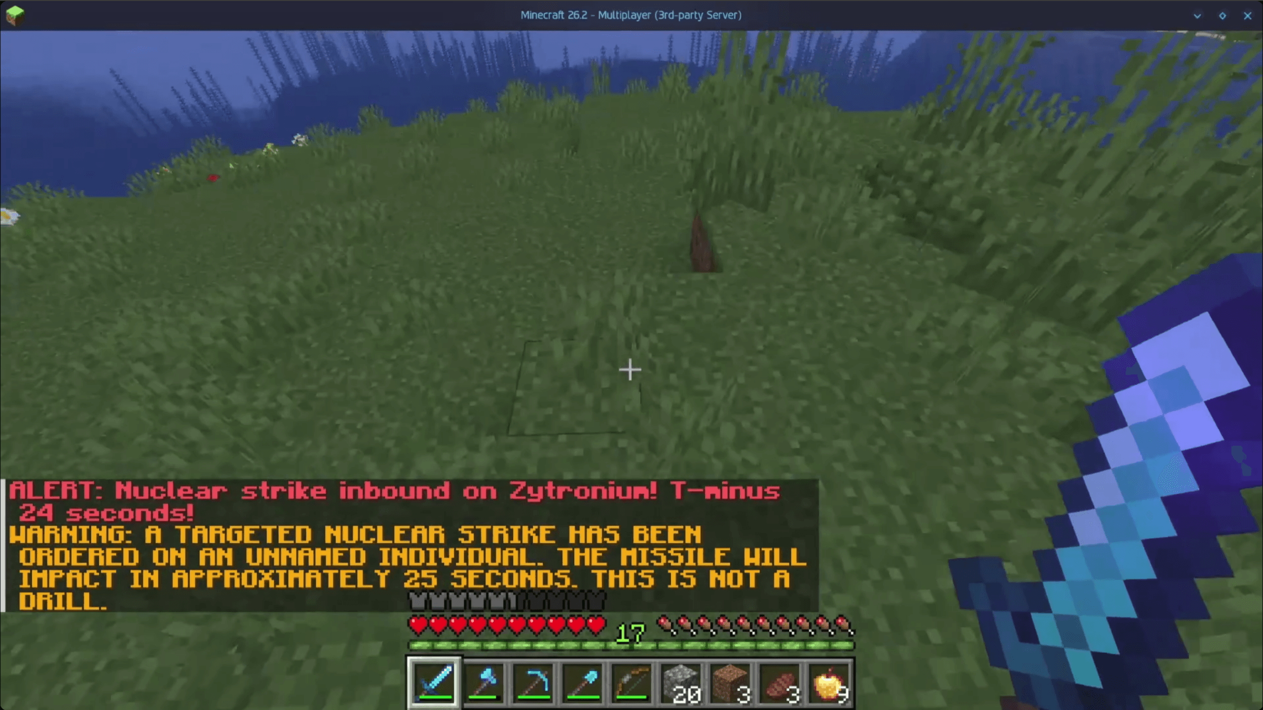 Playing on my chaotic Minecraft server until I die