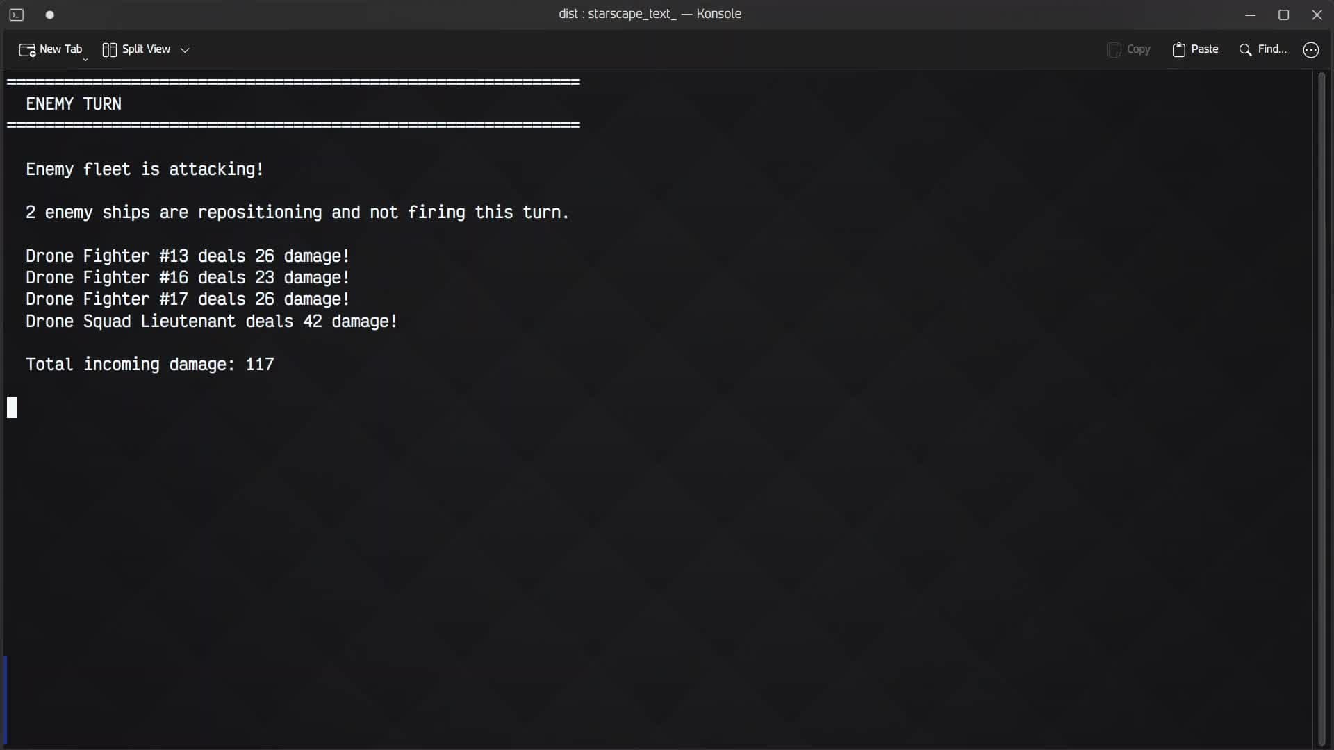 Starscape: Text Adventure gameplay