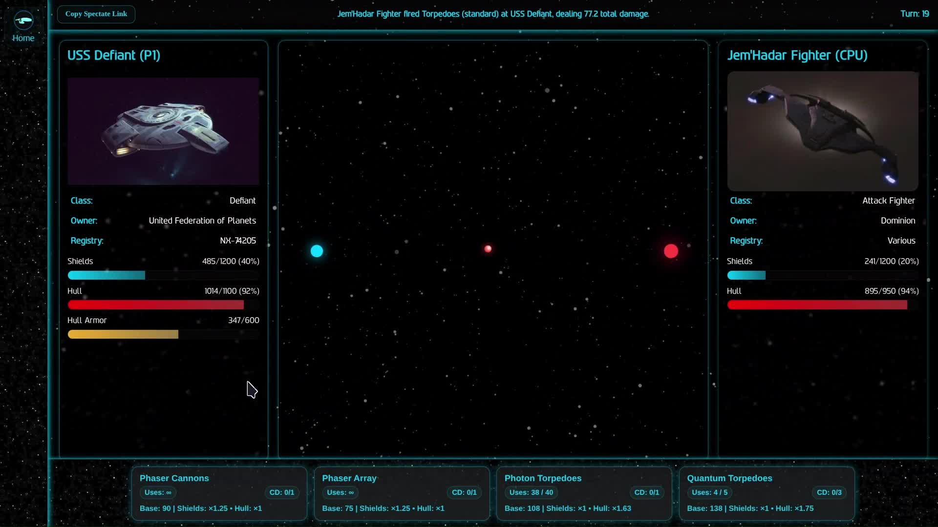 Star Trek Battle Engine: Defiant vs Jem'Hadar Fighter